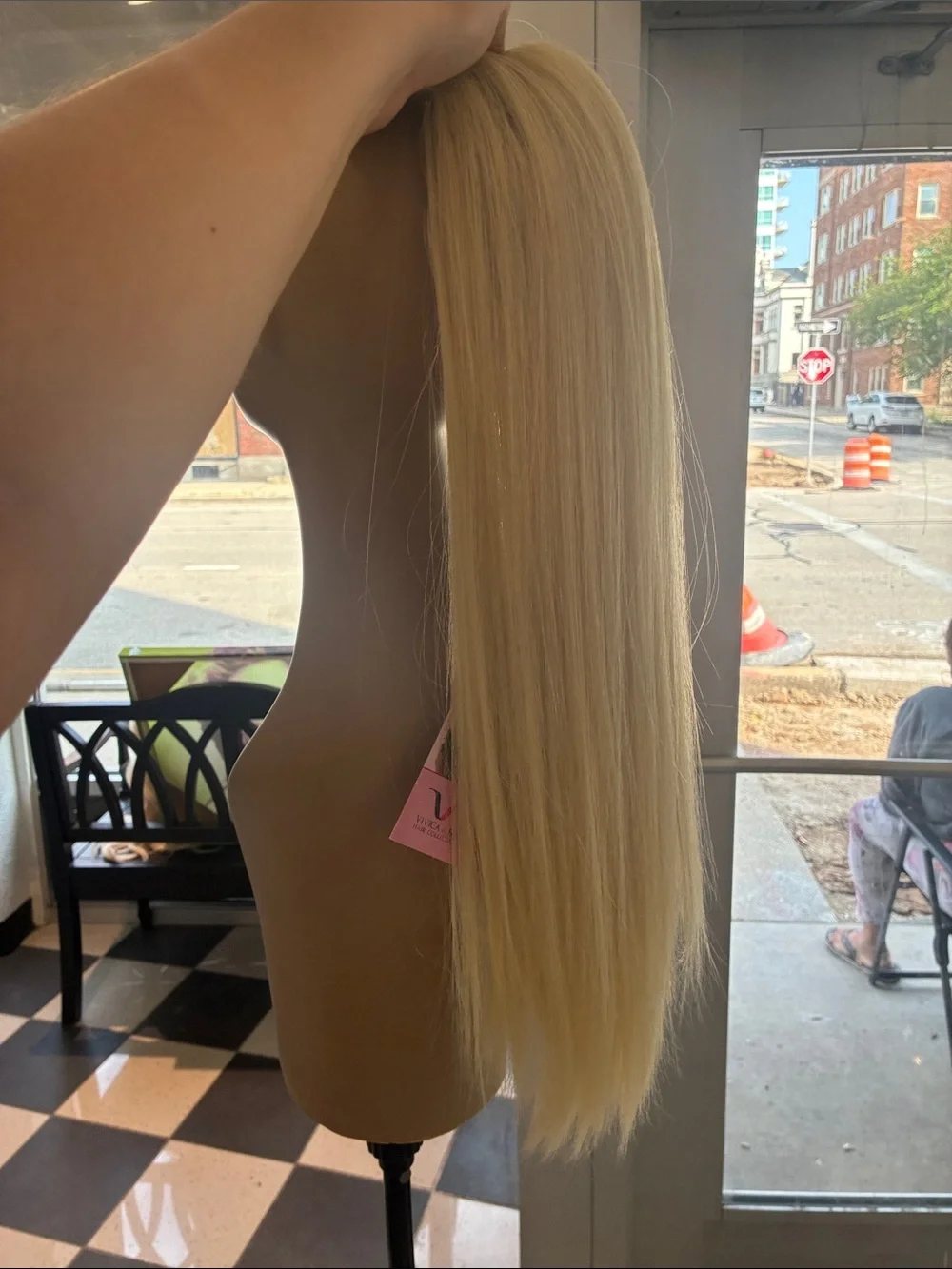 Blonde Straight Women's Hairpiece - Sleek Long ponytail cheer, dance, and casual